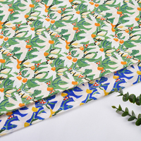 Tissu 100 % coton imprimé à la main style bohème, motif floral bleu et blanc, faible MOQ, tissu doux pour robes, chemisiers et confection de vêtements pour femmes