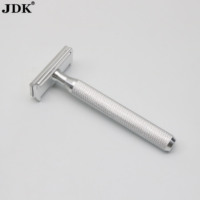 Pisau Cukur Pria JDK OEM Logo Kustom, Pisau Cukur Manual Dua Sisi CNC, Gagang Aluminium Alloy, Berbagai Warna, Kemasan Kustom