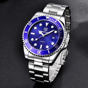 Benyar Men's Quartz Watch Blue Dial Stainless Steel Band Date Display Waterproof Luminous Analog BY-5223M - Product Image 3