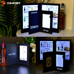 Kỹ thuật số sang trọng thương hiệu có thể sạc lại LED <span class=keywords><strong>menu</strong></span> cuốn sách A4 nhà hàng <span class=keywords><strong>Menu</strong></span> với PU da bao gồm điện nguồn điện - Product Image 4