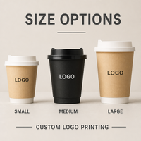 Gobelets en papier jetables à double paroi, résistants aux fuites, avec logo personnalisé, biodégradables, de qualité alimentaire, pour emballages de café à emporter
