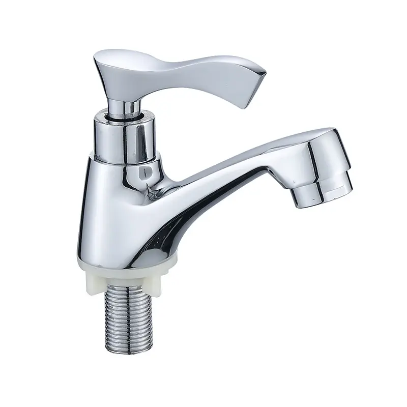High Quality new design zinc chrome bathroom faucet single cold wash basin sink water tap