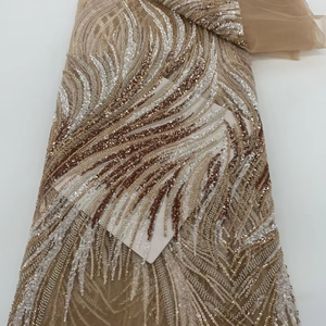 Ba chiều hoa đính cườm thêu sequined New Wedding Dress ngọc trai thêu vải tuyn vải ren độc quyền ren vải - Product Image 1