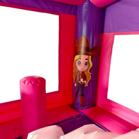 Château gonflable commercial en PVC rose et violet pour les fêtes d'enfants