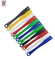 Livraison rapide : Sangle de poignet en PVC pour éventail, avec découpe en forme de cœur, rivets métalliques à pression détachables, poignée de remplacement pour éventails pliants