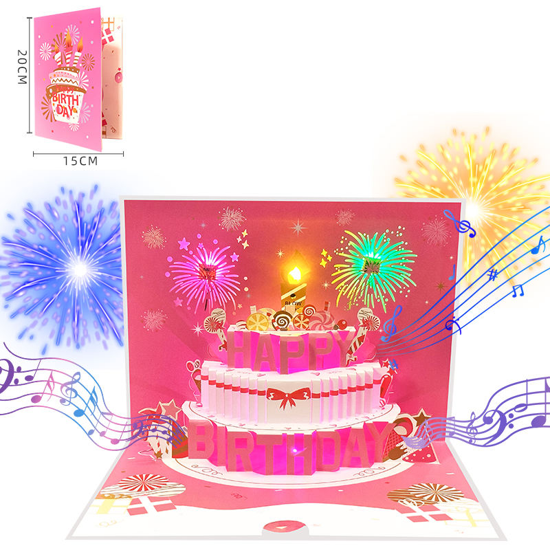 Pink Musical Birthday Card