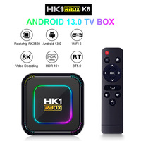 Smart TV Box HK1 RBOX-K8 RK3528 Android 13.0 8K HDR10+ WiFi6 2.4G/5G WiFi de Doble Banda BT5.0 Reproductor Multimedia de Red de Alta Velocidad STB