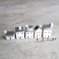 Miniature maison en céramique, style nordique blanc et gris, petite décoration de chalet, micro-paysage, ornement de bureau, décorations pour la maison
