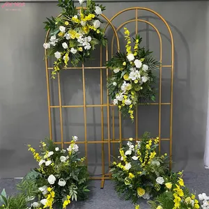 Fashion bunga dekorasi latar belakang panggung pernikahan buatan tanaman dan bunga dekorasi bunga Interior acara rumah.