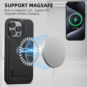 Ốp điện thoại iPhone 15 Pro Max họa tiết vải thiều Nhật Bản và Hàn Quốc, phù hợp với iPhone 12 Pro, 14 Pro, có nam châm, giá đỡ, chất liệu da - Product Image 4