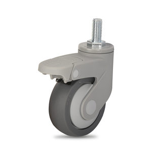 Roue pivotante en nylon gris de 125 mm, roue silencieuse en TPR de 5 pouces, roue pivotante verrouillable, roues médicales <span class=keywords><strong>pour</strong></span> équipement hospitalier - Product Image 1