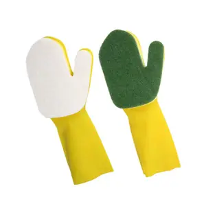 Long sleeve 36cm Glass Windows cars washing Household Kitchen cleaning powder free latex gloves with Clean cloth and sponge
