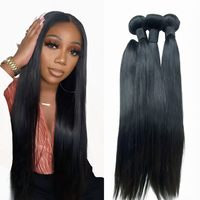 Extensions de Cheveux Humains Lisses 12A, Lots de Cheveux Bruts 100% Naturels Noirs Brésiliens pour Femmes