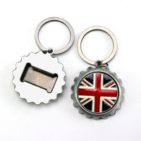 Porte-clés ouvre-bouteille de bière à sublimation rapide avec lame plate en acier inoxydable durable avec logo personnalisé