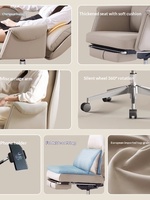 Silla de Oficina Ejecutiva Ergonómica Giratoria de Cuero Genuino con Función Reclinable y Soporte Lumbar para una Asientos Cómoda