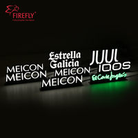 Enseigne LED personnalisée en acrylique miniature avec base en acier inoxydable, enseigne lumineuse personnalisée pour bar, boutique, hôtel, bureau