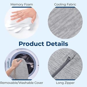 Coussin lombaire en mousse à mémoire de forme Du Babo 20,4 po x 7,8 po x 4,8 po avec housse rafraîchissante pour le soutien pendant la grossesse et pour dormir sur le côté ou le dos - Product Image 2