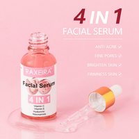 Sérum Visage 4-en-1 à Marque Blanche, Meilleure Vente, Beauté Naturelle, Vitamine C, Vitamine E, Acide Hyaluronique, Nicotinamide, Sérum Éclaircissant pour la Peau