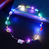Couronnes de fleurs LED pour femmes, guirlandes lumineuses, couronnes florales, bandeaux pour mariage, fête sur la plage, anniversaire, décoration