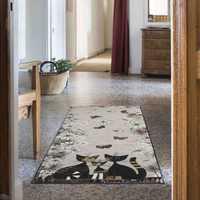 Tapis de porte personnalisé amusant avec support en caoutchouc lavable, style classique, tapis de sol pour la maison, tapis de couloir en nylon avec cercle intérieur, tapis de cuisine