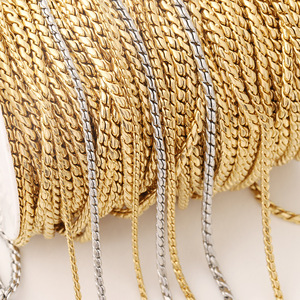 Stainless Steel <b>Rope</b> <b>Chain</b> Gold Plated For Necklace Making Jewelry Finding H1692 - Product Image 4