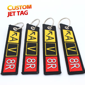 कस्टम लोगो डिजाइन क्रिस्टल एनीमे हवाई जहाज बुना हुआ कढ़ाई फ्लोटिंग फ्रेंडली कैबिन कीचेन जेट टैग - Product Image 4