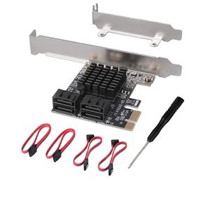 Carte d'extension PCI-E vers SATA3.0 Carte d'extension SATA3.0 4 ports Carte adaptateur SATA vers PCI-<span class=keywords><strong>E1X</strong></span> 4 ports - Product Image 1