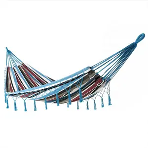 Double People High quality China Outdoor Handmade Cotton Hammock With Macrame