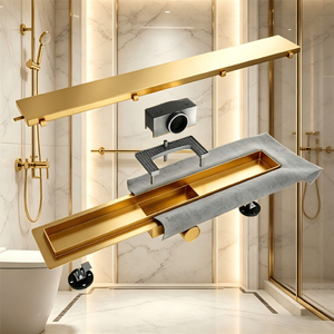 Promotion : Drain de <span class=keywords><strong>sol</strong></span> linéaire moderne en acier inoxydable 304, anti-odeur, invisible, pour cuisine et extérieur - Product Image 1