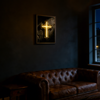 Lumière néon LED en forme de croix, décoration murale personnalisée de la famille Jésus, peinture décorative en relief 3D, peinture à l'huile décorative