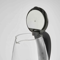 Cafetière électrique turque en verre pour le marché du Moyen-Orient, avec contrôle de la température, sans fil, base en acier inoxydable double couche