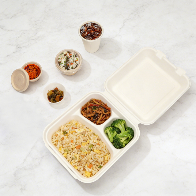 Sugarcane Bagasse Disposable Tableware Wholesale Compostable Biodegradable Plates Bowls Food Containers Eco Friendly