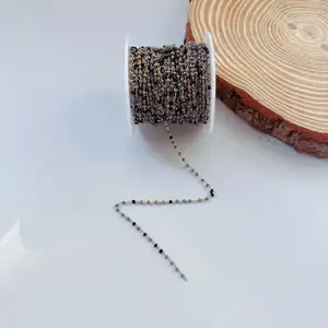 2mm Glass Beaded Chain For Jewelry Making Mixed Beads Chains For Necklace Earrings Supplies DIY Accessories Components
