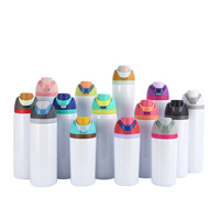 Bouteille d'eau isotherme sous vide en acier inoxydable 304, personnalisable, 16, 19, 24, 32 oz, vierge pour sublimation, avec poignée, paille et couvercle à clapet, pour cadeau