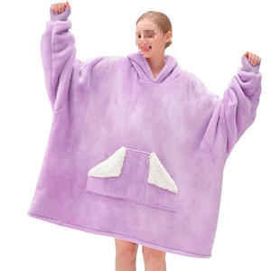Christmas Gift Oversized Wearable Blanket <strong>Hoodie</strong> Sherpa Fleece TV <strong>Snuggle</strong> Sleeve Cozy Warm Lazy Home Wear Adults Women - Product Image 5