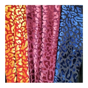 Low mcq burnout velvet fabric 4 way stretch super soft leopard pattern burnout velvet material for garments