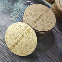 Plaque de grille de guérison Reiki Chakra en cristal en bois, panneau de symboles de cristaux de géométrie sacrée de solides platoniques