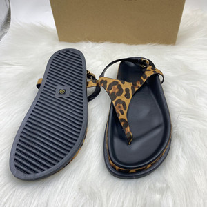 Nouvelles sandales plates pour femmes, style léopard, avec anneau d'orteil, boucle, à enfiler, bout ouvert, pour la plage - Product Image 2