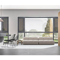 Fenêtre à battant en aluminium à pont thermique de haute qualité, personnalisée, avec double vitrage trempé et profilés en aluminium de qualité