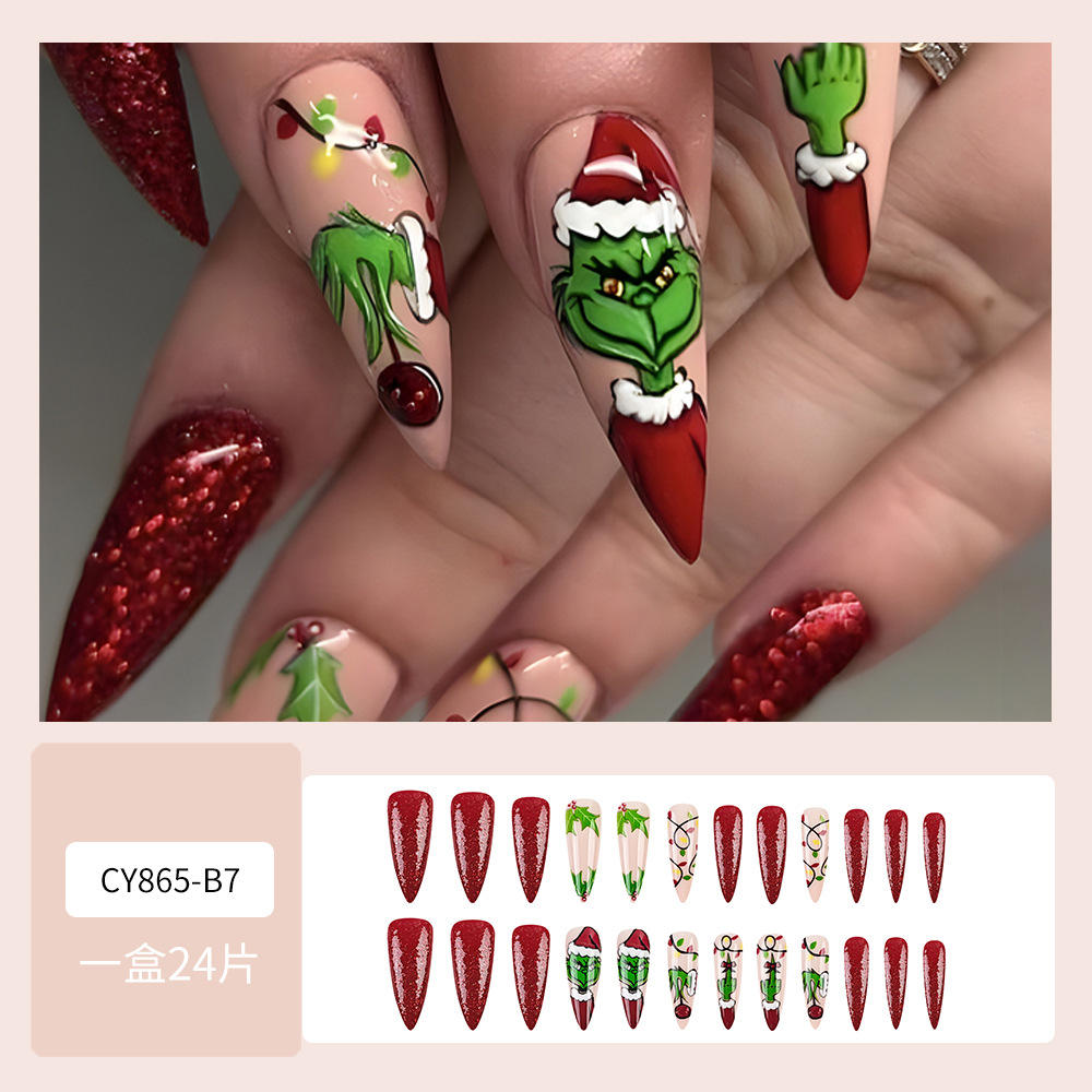 QXJ-Cy865-b7 christmas green hair monster [jelly gel]]