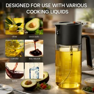 Bouteille pulvérisatrice d'huile de 250 ml en verre de qualité supérieure, distributeur d'huile de cuisson, pulvérisateur d'huile d'olive pour friteuse à air, salade et outils de cuisson - Product Image 2