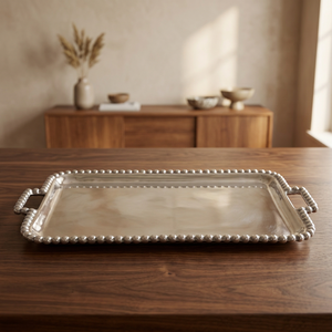 Plateau de fête en aluminium de luxe - Design rectangulaire léger et compatible micro-ondes - Product Image 4