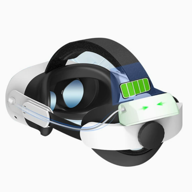 6000mAh VR Glasses Headband Adjustable Head Strap for Meta Quest2/Quest3/Quest3S Sponge Headwear Rechargeable Batteries