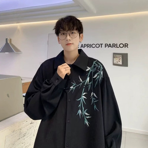 เสื้อฮั่นฝูสไตล์จีน แขนยาว ผ้าโพลีเอสเตอร์ ปักลาย สำหรับฤดูร้อน ผู้ชาย ลำลอง ทรงหลวม ปกเสื้อพับได้ จากผู้ผลิตโดยตรง - Product Image 2