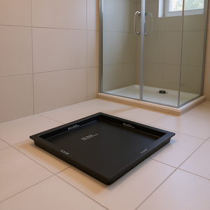 Base de Ducha Cuadrada Negra de ABS, 31.5 x 31.5, Lista para Azulejos, Diseño Minimalista - Product Image 2