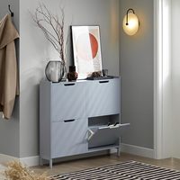 Armoire à chaussures à 4 tiroirs en panneaux de particules Armoire de rangement d'entrée moderne ultra-mince Armoire de présentation de couloir extensible
