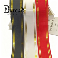 Ruban en satin doré bordé de 7,5 cm de large, ruban inscriptible pour panneaux d'ouverture de paniers de fleurs et messages de félicitations