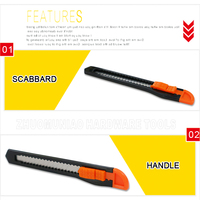 Promotion ZHUOMUNIAO ZMN 636 Couteau utilitaire artistique à lame de 9 mm, manche en plastique jaune, acier au carbone