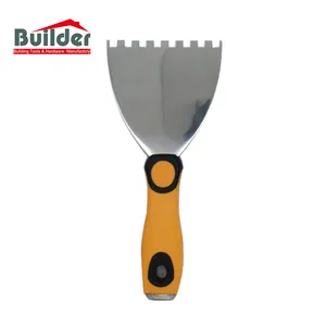 Customable Stainless Steel Putty Knife Wall Scraper Plastic Handle Putty Knife Paint with Teeth Putty Knife