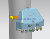Terminal de Acceso de Fibra Preterminado, 10 Fibras, IP68 Impermeable, para Montaje en Poste, Pared o Aéreo en Exteriores, Caja NAP FTTH